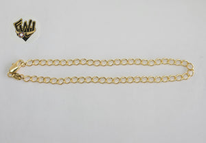(1-0015) Gold Laminate - 4.5 mm Open Link Anklet - 10" - BGF - Fantasy World Jewelry