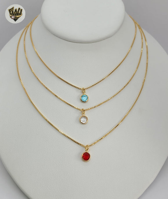 (1-6298-1) Gold Laminate - Zircon Multicolor Layering Necklace - BGF