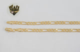 (1-0009) Gold Laminate - 4.5mm D/C Figaro Anklets - 10" - BGF - Fantasy World Jewelry