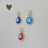 (1-2184) Gold Laminate - Evil Eye Pendants - BGO