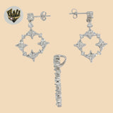 (2-6318) 925 Sterling Silver - Zircon Set. - Fantasy World Jewelry