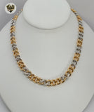 (1-6314) Gold Laminate - Two Tones Curb Necklace - BGO - Fantasy World Jewelry