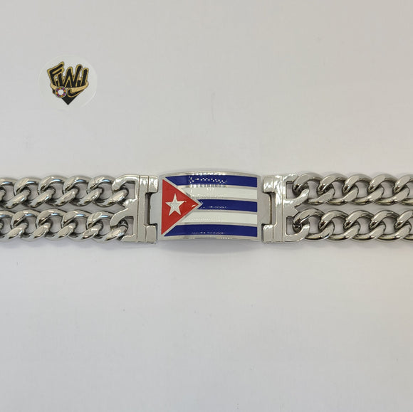(4-4074) Stainless Steel - 23mm Curb Link Bracelet - 9