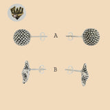 (2-3187) 925 Sterling Silver - Stud Oxidized Earrings.