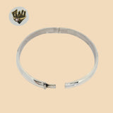 (2-0636-1) 925 Sterling Silver - 7mm Classic Plain Bangle - 2.5"
