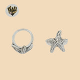 (2-5048) 925 Sterling Silver - Starfish Ring