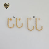 (1-2685) Gold Laminate - Zircon Half Hoops - BGF