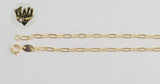 (1-0032-2) Gold Laminate - 2.5mm Paper Clip Anklet - 10" - BGF - Fantasy World Jewelry