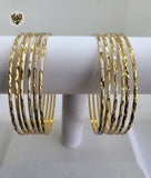 (1-4001) Gold Laminate - 3mm Diamond Cut Bangles - Dozen - BGO - Fantasy World Jewelry