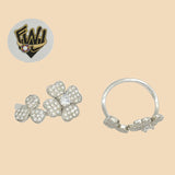 (2-5105) 925 Sterling Silver - Zircon Flower Ring - Fantasy World Jewelry