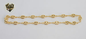 (1-0049) Gold Laminate- 5.5mm Puff Marine Anklet - 9.5" - BGF - Fantasy World Jewelry
