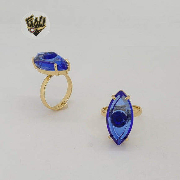 (1-3138) Laminado Oro - Anillo Azul Ajustable - BGO