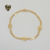 (1-0524) Laminado de oro - Pulsera Mariner Link Evil Eye de 3,5 mm - 7,5" - BGF