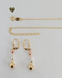 (1-6132) Gold Laminate- Three Tone Balls  Set - BGF - Fantasy World Jewelry