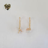 (1-2770-2) Gold Laminate - Three Tone Hoops Earrings - BGF