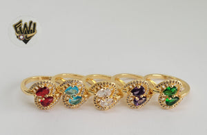 (1-3089) Gold Laminate-CZ Ring- BGO - Fantasy World Jewelry