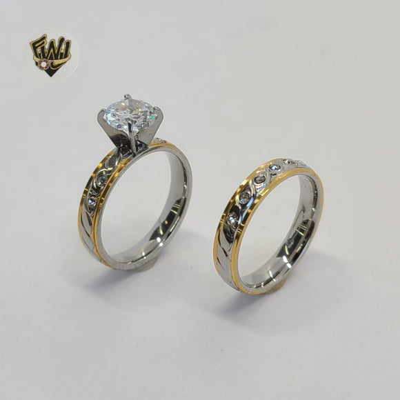 (4-0095) Stainless Steel - Wedding Rings. - Fantasy World Jewelry