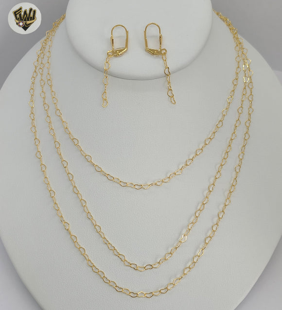 (1-6080) Gold Laminate - Layered Hearts Set - BGO - Fantasy World Jewelry