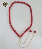 (1-6467-2) Gold Laminate - Beads Long Necklace - BGF