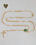 (1-3362-1) Laminado de oro - Collar del rosario de San Judas Tadeo de 3,5 mm - 24" - BGO.