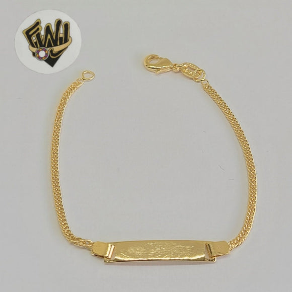 (1-0944) Gold Laminate - 2mm Curb Link Baby Bracelet - 6