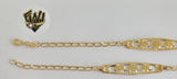 (1-0570) Gold Laminate Bracelet -4.5mm Elonged Link w/ Plate7''-BGO - Fantasy World Jewelry
