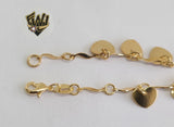(1-0194) Gold Laminate - 2mm Alternative Anklet w/Charms - 9.5" - BGO - Fantasy World Jewelry