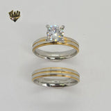 (4-0096-1) Stainless Steel - Wedding Rings. - Fantasy World Jewelry