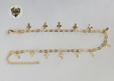 (1-0163) Gold Laminate - 3mm Open Link Anklet - 9.5" - BGF - Fantasy World Jewelry