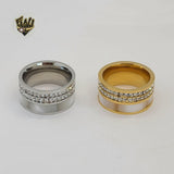 (4-0039) Stainless Steel - CZ Ring. - Fantasy World Jewelry