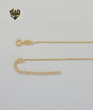 (1-6471-L) Laminado de Oro - Collar Ajustable con Flor y Eslabones de Caja - BGF
