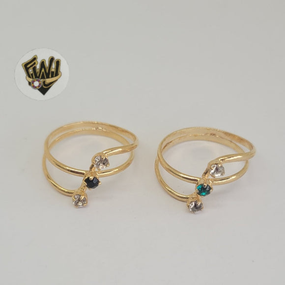 (1-3004-1) Gold Laminate -Triple Design CZ Ring - BGO - Fantasy World Jewelry