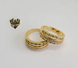 (1-3096) Gold Laminate-CZ Ring - BGO - Fantasy World Jewelry
