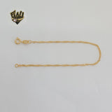 (1-0703-3) Laminado de oro - Brazalete de eslabones Singapur de 1,6 mm - BGF