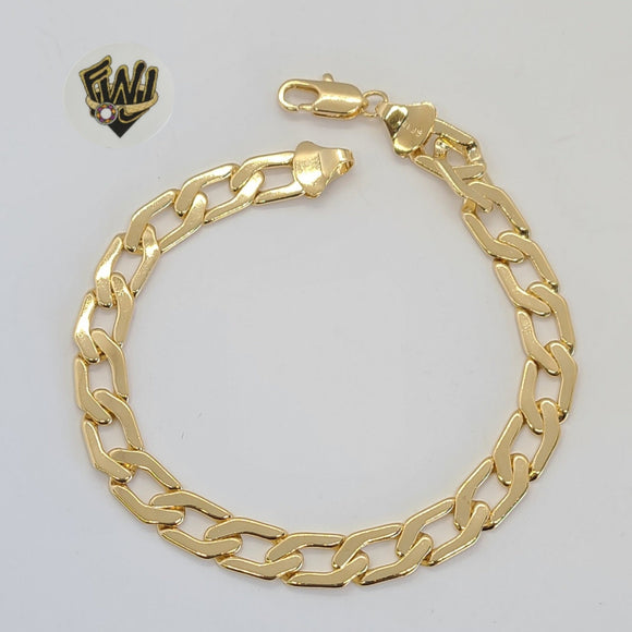 (1-60056) Gold Laminate Bracelet - 8mm Link Men Bracelet - 8.5