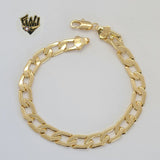 (1-60056) Gold Laminate Bracelet - 8mm Link Men Bracelet - 8.5" - BGF - Fantasy World Jewelry