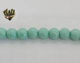 (MBEAD-64) 10mm Green Turquoise Beads - Round - Fantasy World Jewelry