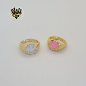 (1-3034-2) Laminado de Oro - Anillo Happy Face - BGO