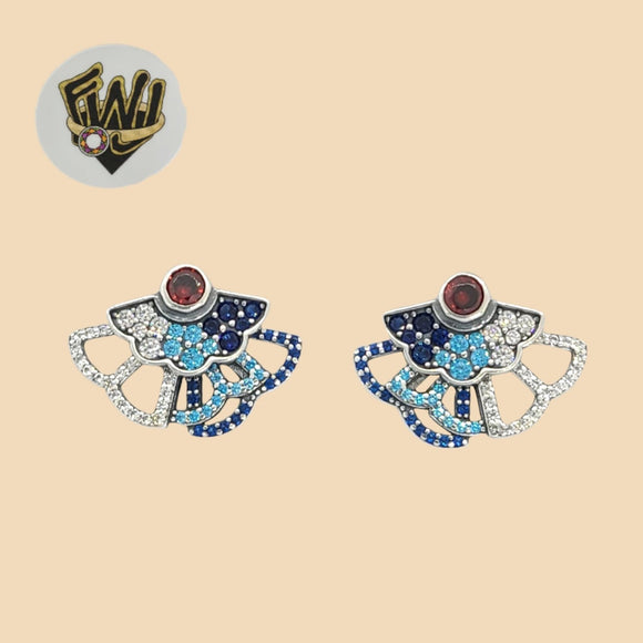 (2-3124) 925 Sterling Silver - Zircon Earrings. - Fantasy World Jewelry