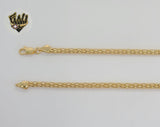 (1-1595) Laminado de oro - Cadena de eslabones de palomitas de maíz de 4 mm - BGF