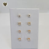 (1-1080) Gold Laminate - Zircon Stud Earrings - BGO - Fantasy World Jewelry