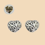(2-3260) 925 Sterling Silver - Heart Stud Earrings. - Fantasy World Jewelry