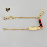 (1-0983) Gold Laminate - 2.5mm Azabache Link Kids Bracelet - 6" - BGF - Fantasy World Jewelry