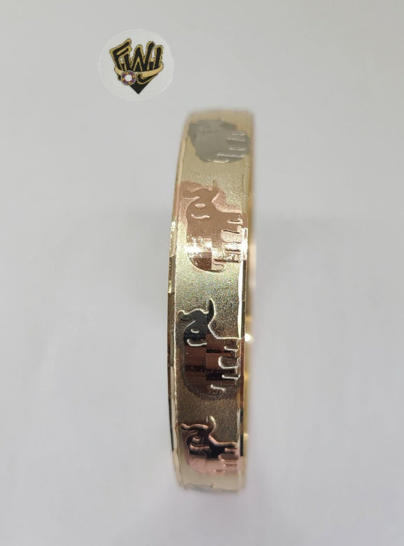 (1-4008) Gold Laminate - 4mm Elephant Bangles - BGO - Fantasy World Jewelry