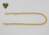 (1-0070) Gold Laminate - 4mm Popcorn Link Anklet - 10” - BGF