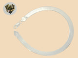 (2-0160) 925 Sterling Silver - 7mm Herringbone Anklet - 10" - Fantasy World Jewelry