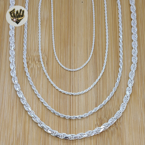 (sv-rope-01) 925 Sterling Silver - Rope Link Chains. - Fantasy World Jewelry