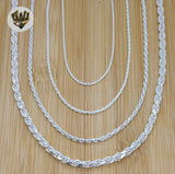 (sv-rope-01) 925 Sterling Silver - Rope Link Chains. - Fantasy World Jewelry