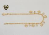 (1-0152) Gold Laminate - 3mm Curb Link Bee Anklet - 10” - BGF