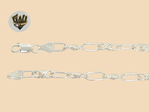 (2-0154) 925 Sterling Silver - 5mm Alternative Link Anklet - 10" - Fantasy World Jewelry
